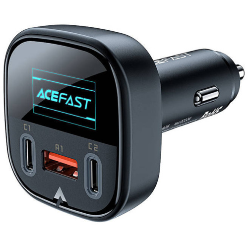 AceFast Distributor - 6974316281436 - ACE18 - Acefast B5 car charger USB-A, 2xUSB-C, 101W with display (black) - B2B homescreen