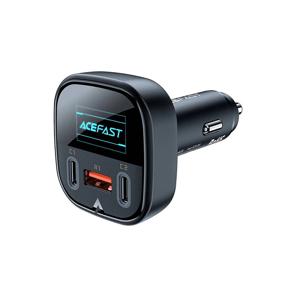 Hurtownia GSM - Acefast B5 autós töltő USB-A, 2xUSB-C, 101W kijelzővel (fekete) - ACE18 - {ean13} - Hurt