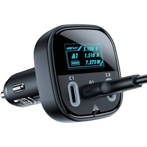 Wholesale Acefast B5 car charger USB-A, 2xUSB-C, 101W with display (black) - ACE18 - {ean13} - Hurt