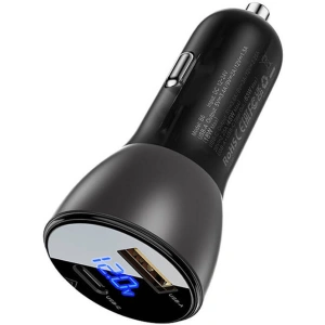 Wholesale Acefast B6 car charger USB-A, USB-C, 63W with display (black) - ACE19 - {ean13} - Hurt