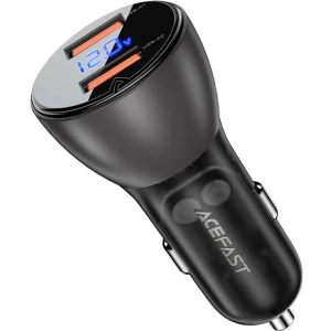 Wholesale Acefast B7 car charger 2xUSB-A, 45W with display (black) - ACE20 - {ean13} - Hurt