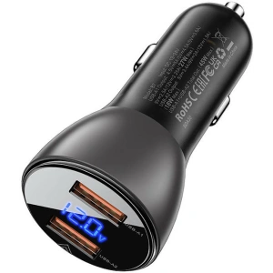 Wholesale Acefast B7 car charger 2xUSB-A, 45W with display (black) - ACE20 - {ean13} - Hurt