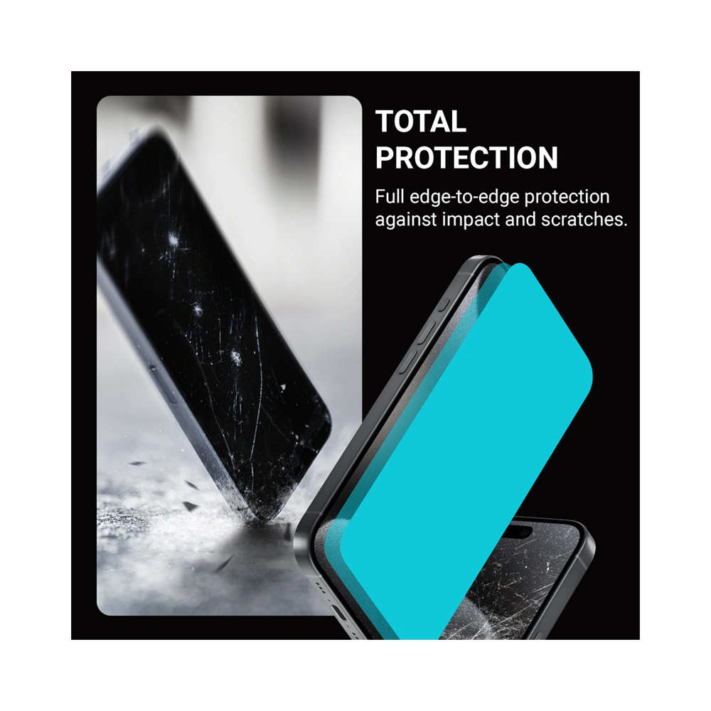 Hurtownia GSM - Szkło hartowane Crong Anti-Bacterial 3D Armour Glass Apple iPhone 15 + ramka instalacyjna - CRG664 - {ean13} - Hurt