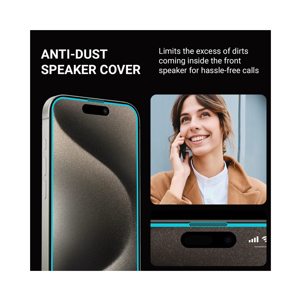 Hurtownia GSM - Tvrzené sklo Crong Anti-Bacterial 3D Armour Glass Apple iPhone 15 Pro + instalační rámeček - CRG666 - {ean13} - Hurt
