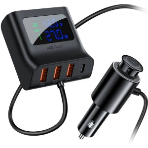 Wholesale Acefast B8 car charger 3x USB-A, USB-C, 90W (black) - ACE21 - {ean13} - Hurt