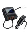 Încărcător auto Acefast B8 3x USB-A, USB-C, 90W (negru)