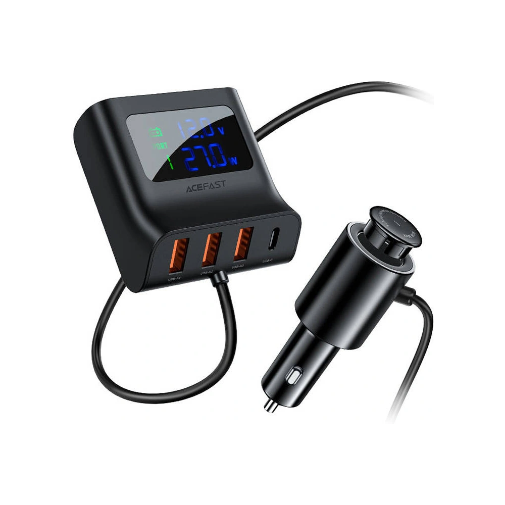 Wholesale Acefast B8 car charger 3x USB-A, USB-C, 90W (black) - ACE21 - {ean13} - Hurt