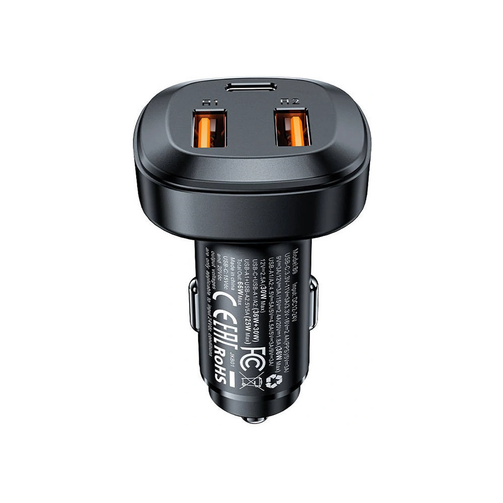 Hurtownia GSM - Autonabíječka Acefast B9 2xUSB-A, USB-C, 66W (černá) - ACE22 - {ean13} - Hurt