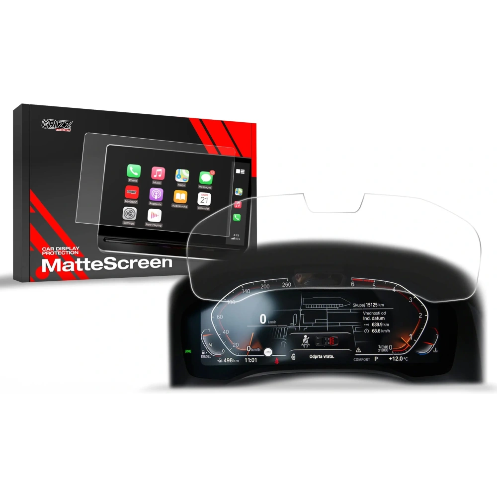 Folia matowa GrizzGlass CarDisplay Protection do BMW M4 G82 Live Cockpit Sensor 12,3" (2020-2023)