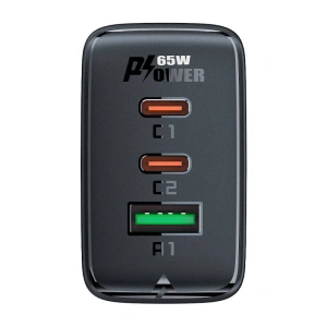 Wholesale Acefast A41 network charger USB-A, 2xUSB-C, GaN, 65W (black) - ACE42 - {ean13} - Hurt
