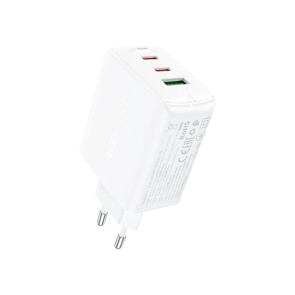 Hurtownia GSM - Netzteil Acefast A41 USB-A, 2xUSB-C, GaN, 65W (weiß) - ACE43 - {ean13} - Hurt