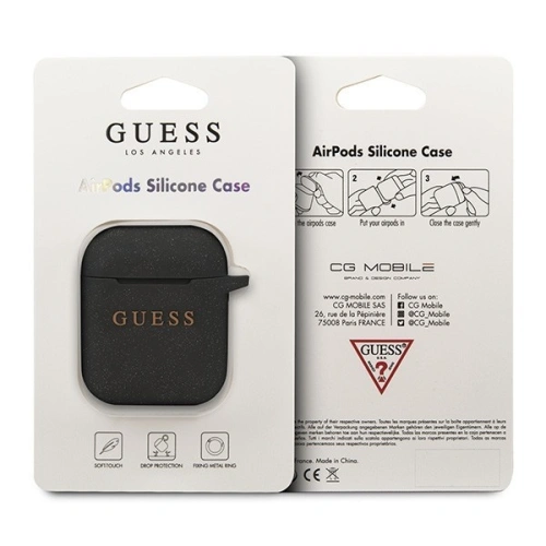 Etui Guess GUACCSILGLBK Apple AirPods cover czarny/black Silicone