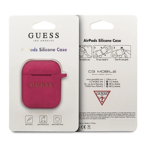 Etui Guess GUACCSILGLFU Apple AirPods cover fuksja/fuchsia Silicone