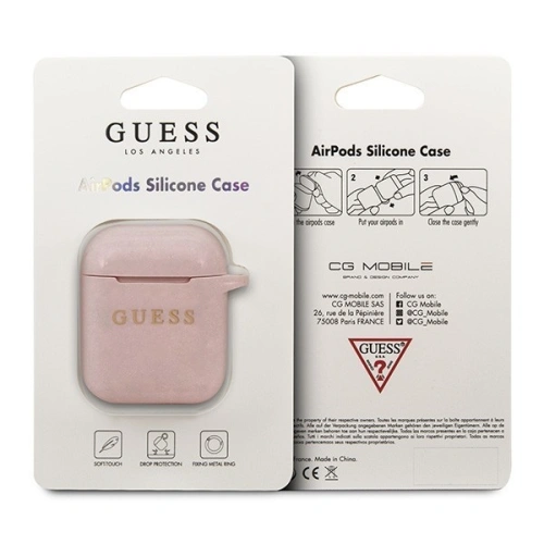 Etui Guess GUACCSILGLLP Apple AirPods cover jasnoróżowy/pink Silicone