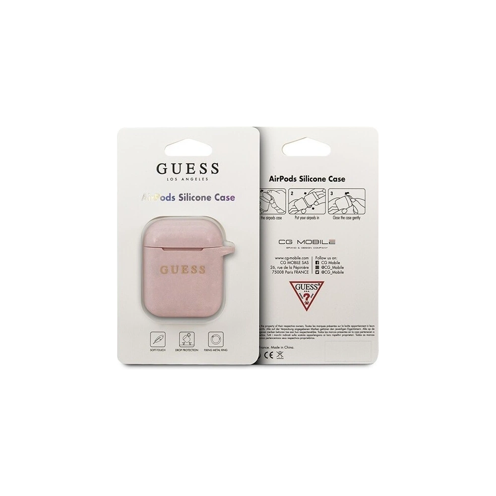 Hurtownia GSM - Etui Guess GUACCSILGLLP Apple AirPods cover jasnoróżowy/pink Silicone - GUE086PNK - {ean13} - Hurt