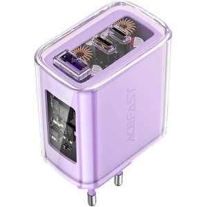 Wholesale Acefast A45 network charger USB-A, 2xUSB-C, PD, 65W (purple) - ACE57 - {ean13} - Hurt