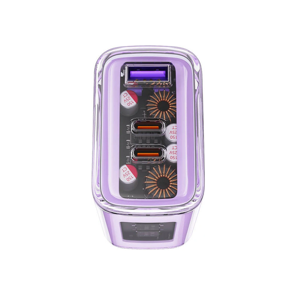 Hurtownia GSM - Acefast A45 USB-A Netzteil, 2xUSB-C, PD, 65W (lila) - ACE57 - {ean13} - Hurt