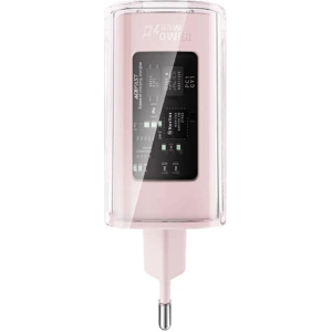 Wholesale Acefast A45 network charger USB-A, 2xUSB-C, PD, 65W (pink) - ACE58 - {ean13} - Hurt