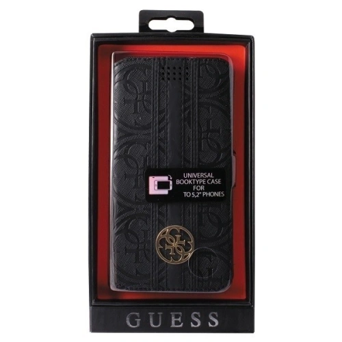 Etui Guess GUBKLHEBK Universal L 4.6 - 5.2" czarny/black book 4G Heritage