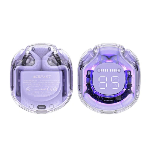 Słuchawki dokanałowe TWS Acefast T8 IPX4, Bluetooth 5.3 (fioletowe)