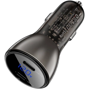 Wholesale Acefast B10 car charger 2xUSB-C, 60W with display (black) - ACE64 - {ean13} - Hurt