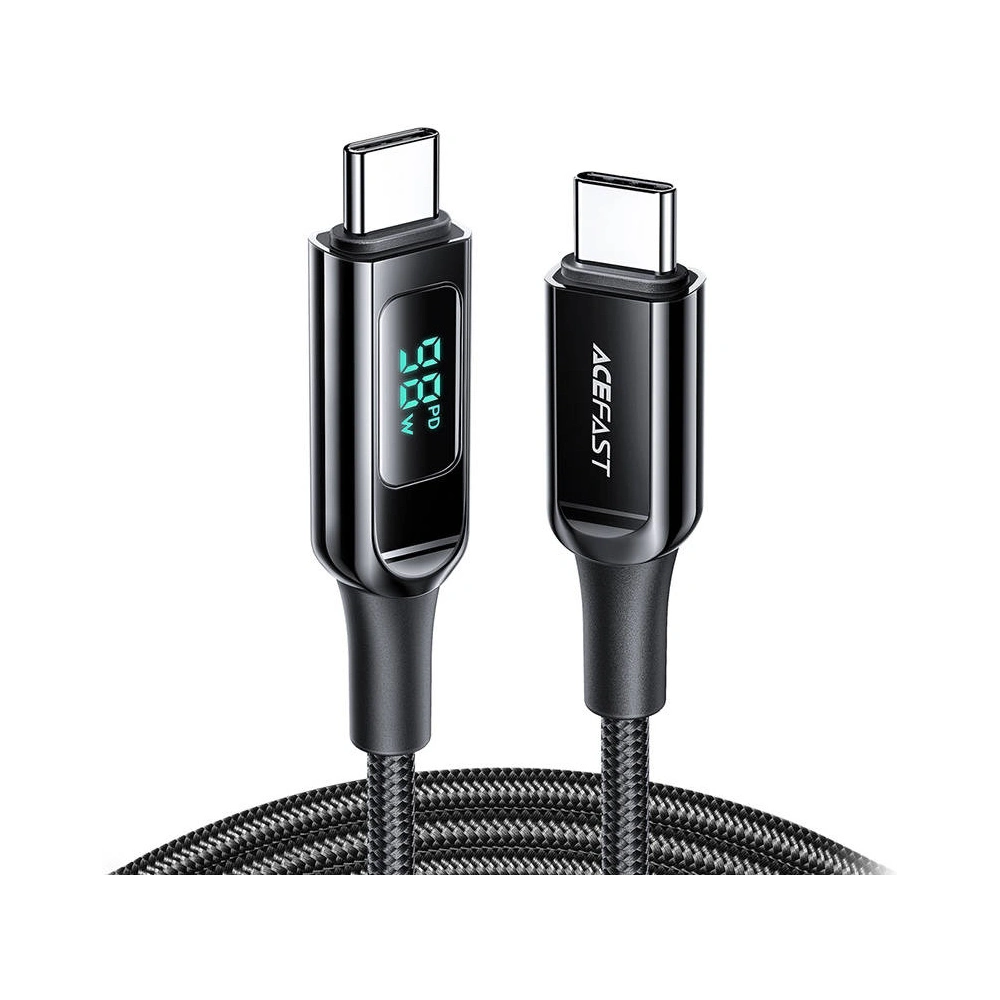 Wholesale Acefast C6-03 cable USB-C / USB-C, 100W, 2m with display (black) - ACE66 - {ean13} - Hurt