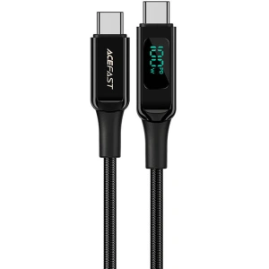 Wholesale Acefast C6-03 cable USB-C / USB-C, 100W, 2m with display (black) - ACE66 - {ean13} - Hurt