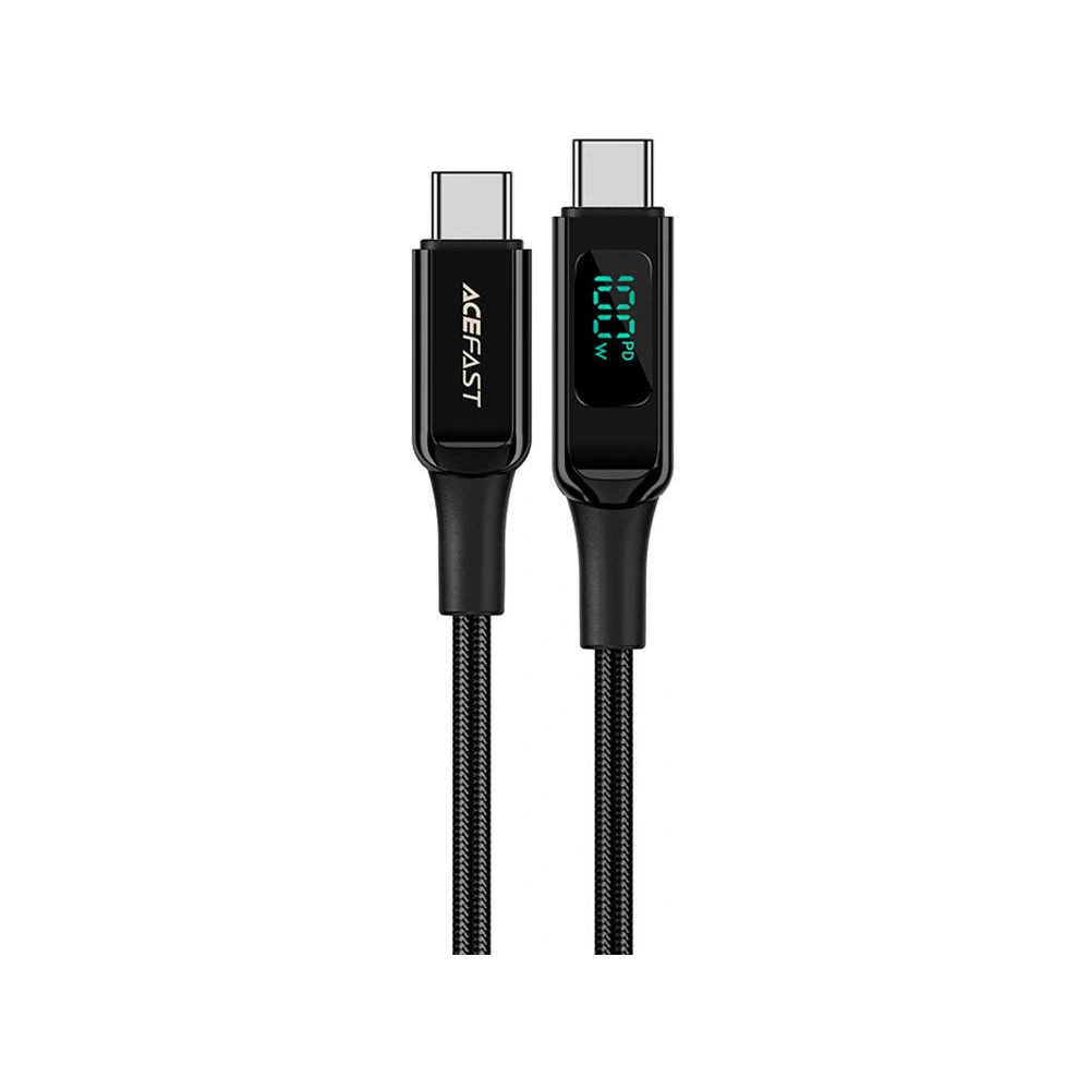 Wholesale Acefast C6-03 cable USB-C / USB-C, 100W, 2m with display (black) - ACE66 - {ean13} - Hurt