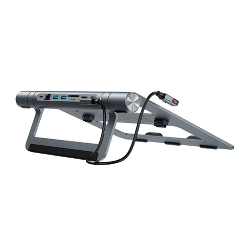 Multifunkcyjna podstawka pod laptopa Acefast E5 Plus USB-C / 2xUSB-A, USB-C PD 100W, SD/TF, HDMI, RJ45 (czarny)