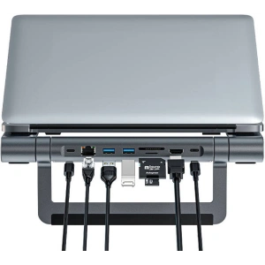 Wholesale Acefast E5 Plus USB-C / 2xUSB-A, USB-C PD 100W, SD/TF, HDMI, RJ45 (black) multifunctional laptop stand - ACE84 - {ean13} - Hurt