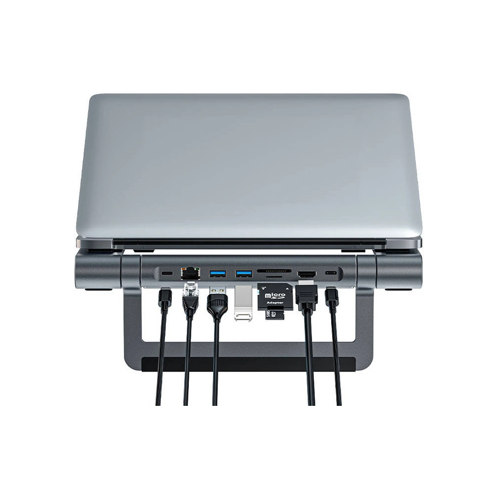 Hurtownia GSM - Multifunktionale Laptop-Ständer Acefast E5 Plus USB-C / 2xUSB-A, USB-C PD 100W, SD/TF, HDMI, RJ45 (schwarz) - ACE84 - {ean13} - Hurt