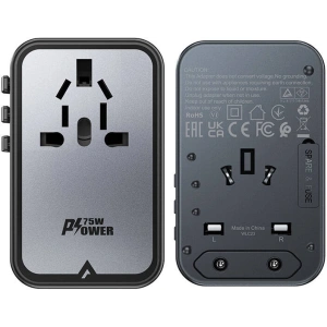 Hurtownia GSM - Încărcător de călătorie Acefast Z1 US/EU/UK/AU, 2xUSB-A, 3xUSB-C, GaN, 67W, (negru) - ACE82 - {ean13} - Hurt