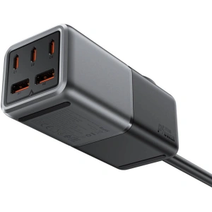 Wholesale Acefast Z2 network charger / power strip 2xUSB-A, 3xUSB-C, GaN, 75W (black) - ACE83 - {ean13} - Hurt