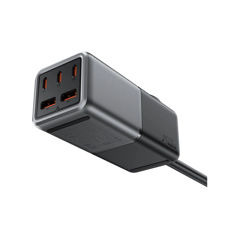 Hurtownia GSM - Încărcător de rețea / priza de alimentare Acefast Z2 2xUSB-A, 3xUSB-C, GaN, 75W (negru) - ACE83 - {ean13} - Hurt