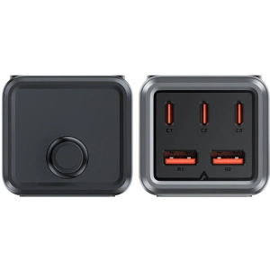 Wholesale Acefast Z2 network charger / power strip 2xUSB-A, 3xUSB-C, GaN, 75W (black) - ACE83 - {ean13} - Hurt