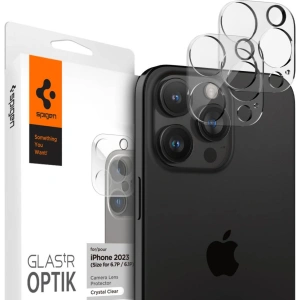 Edzett üveg Spigen Optik.tr ez Fit Camera Protector Apple iPhone 14 Pro / 14 Pro Max / 15 Pro / 15 Pro Max Crystal Clear [2 PACK]