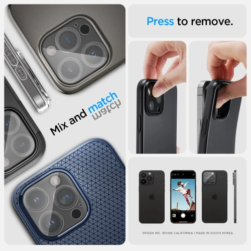 Szkło hartowane na aparat Spigen Optik.tr ez Fit Camera Protector Apple iPhone 14 Pro / 14 Pro Max / 15 Pro / 15 Pro Max Crystal Clear [2 PACK]