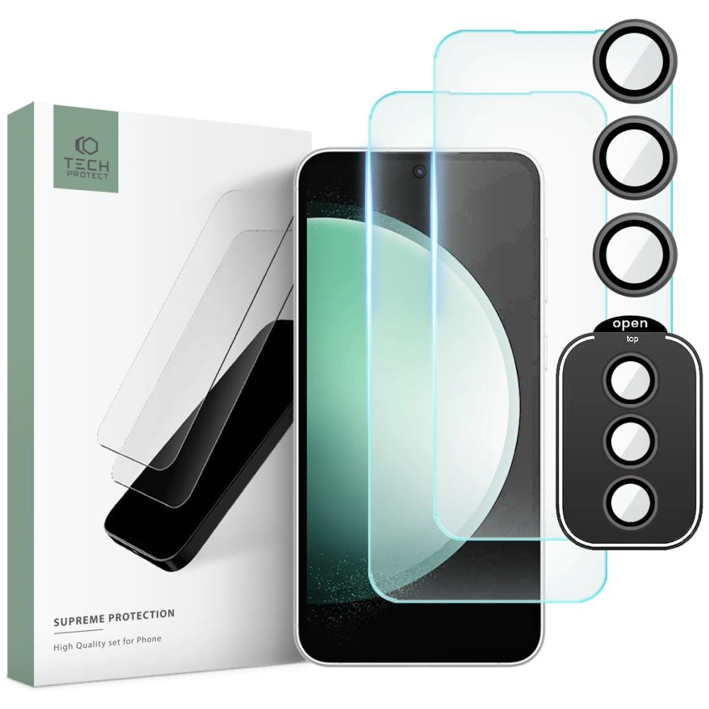 Hurtownia GSM - Szkło hartowane + na obiektywy aparatu Tech-Protect Supreme Set Samsung Galaxy S23 FE Clear [2+1 PACK] - THP2446 - {ean13} - Hurt
