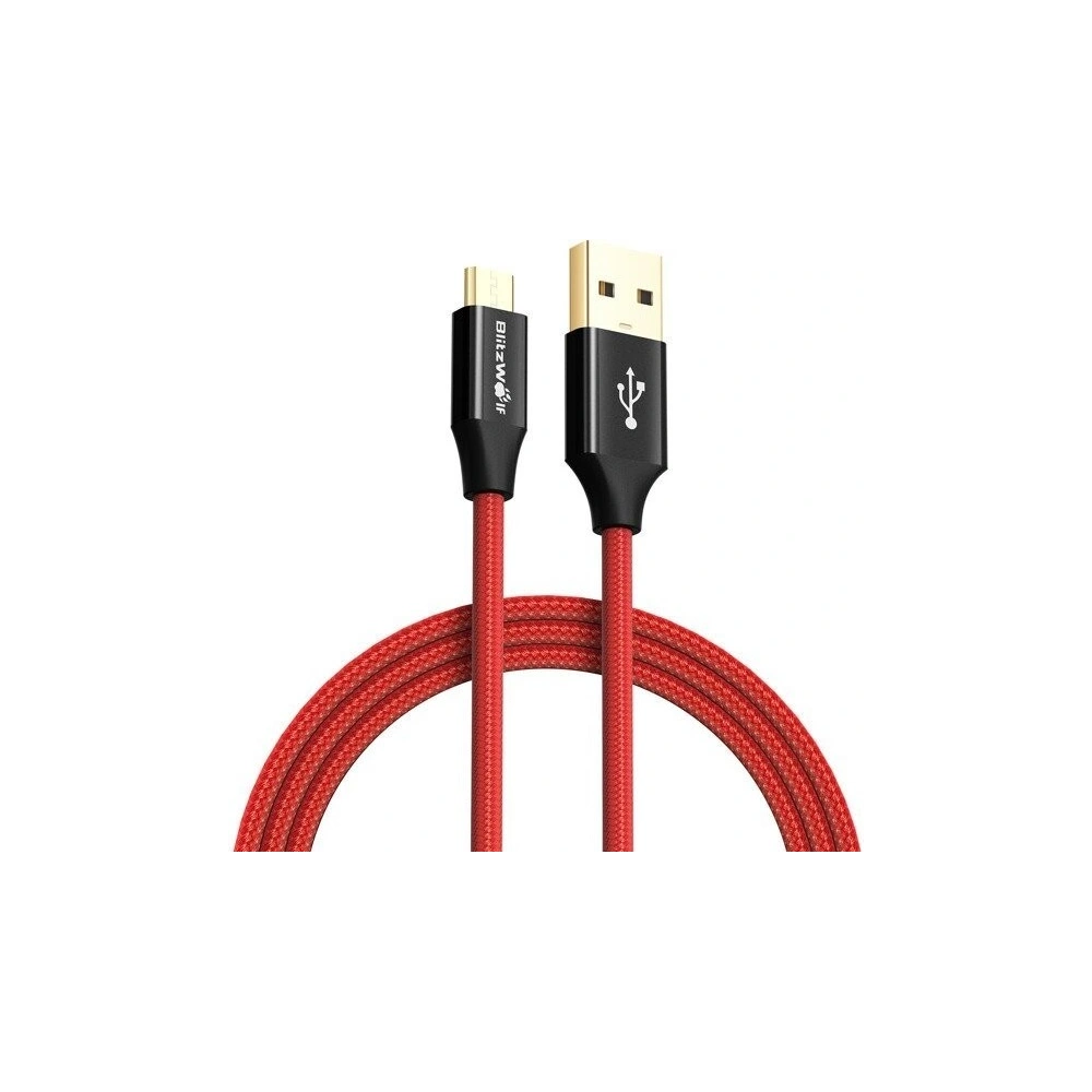 Hurtownia GSM - Kabel Micro USB AmpCore Turbo BlitzWolf BW-MC9 2,5m czerwony - BLZ025RED - {ean13} - Hurt