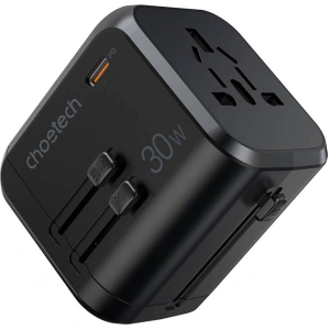 Hurtownia GSM - Reise-Netzteil Choetech PD5008 3xUSB-A, 1xUSB-C, GaN, 30W, US/EU/UK/AU (schwarz) - CHT192 - {ean13} - Hurt