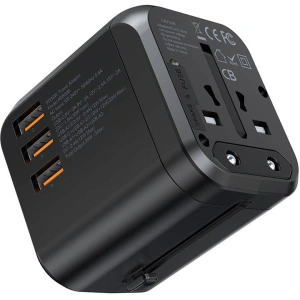 Hurtownia GSM - Reise-Netzteil Choetech PD5008 3xUSB-A, 1xUSB-C, GaN, 30W, US/EU/UK/AU (schwarz) - CHT192 - {ean13} - Hurt