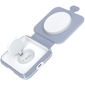 Hurtownia GSM - Kabelloses induktives Ladegerät Choetech T323 2w1, MagSafe, MFI (grau) - CHT193 - {ean13} - Hurt