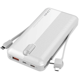 Hurtownia GSM - Powerbank LDNIO PL1013 10000mAh + kabel 3w1 USB-C, micro USB, Lightning (bílý) - LDN466 - {ean13} - Hurt