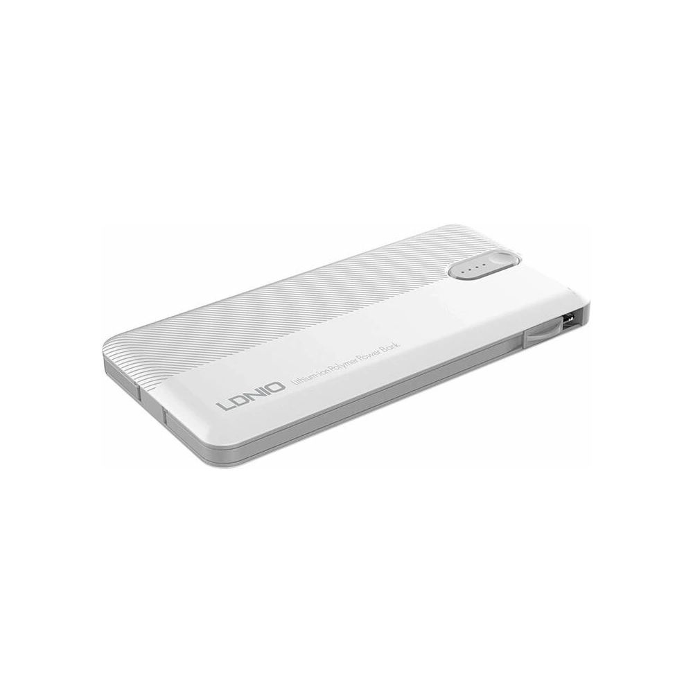 Hurtownia GSM - Powerbank LDNIO PL1013 10000mAh + cablu 3w1 USB-C, micro USB, Lightning (alb) - LDN466 - {ean13} - Hurt