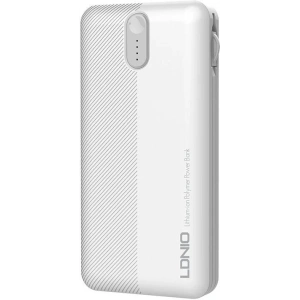Hurtownia GSM - Powerbank LDNIO PL1013 10000mAh + kabel 3w1 USB-C, micro USB, Lightning (bílý) - LDN466 - {ean13} - Hurt