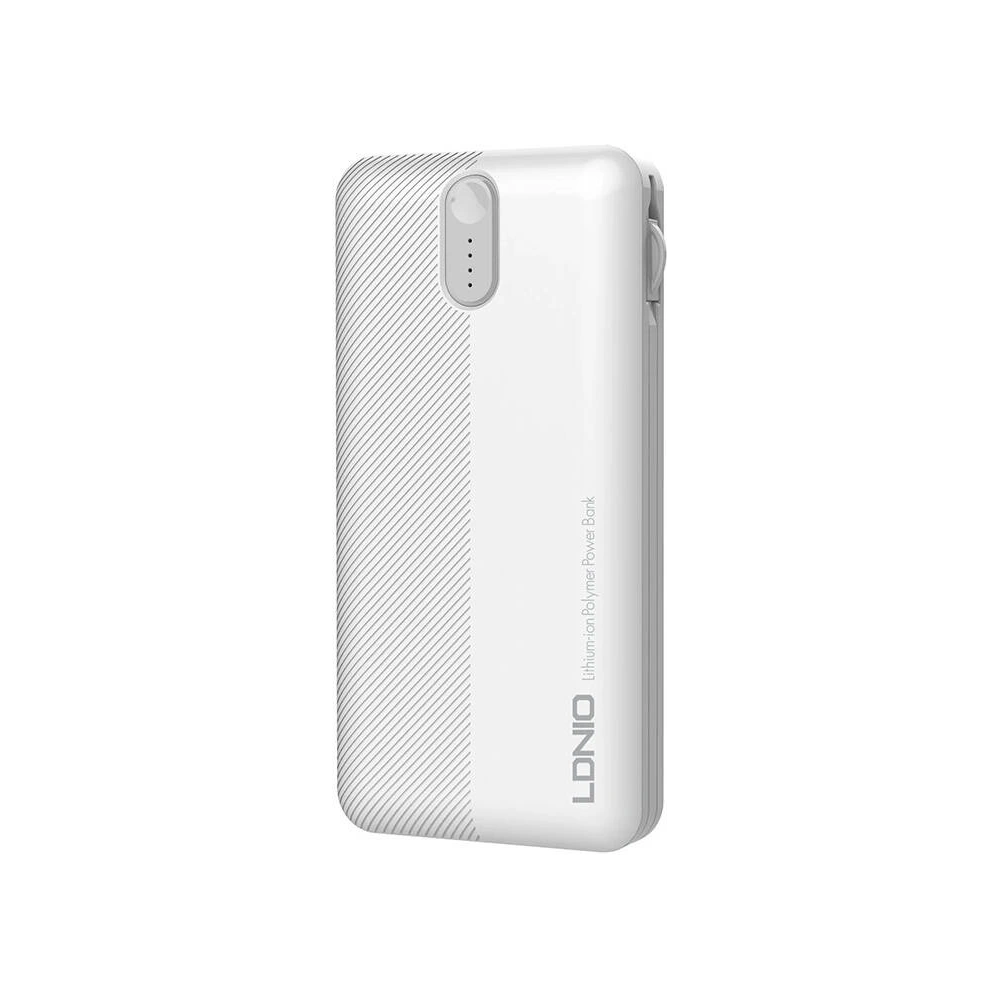 Hurtownia GSM - Powerbank LDNIO PL1013 10000mAh + kabel 3w1 USB-C, micro USB, Lightning (bílý) - LDN466 - {ean13} - Hurt