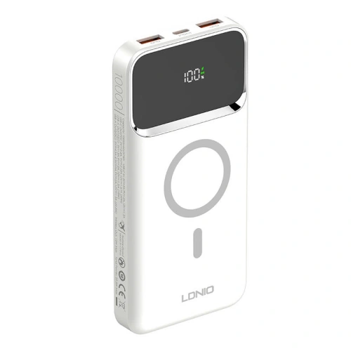 Powerbank LDNIO PQ12 2xUSB-A, USB-C, 15W, 10000mAh (biały)