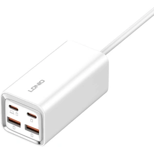 Síťová nabíječka LDNIO A4610C 2xUSB-A, 2xUSB-C, PD, QC4, PPS, AF, 65W (bílá)