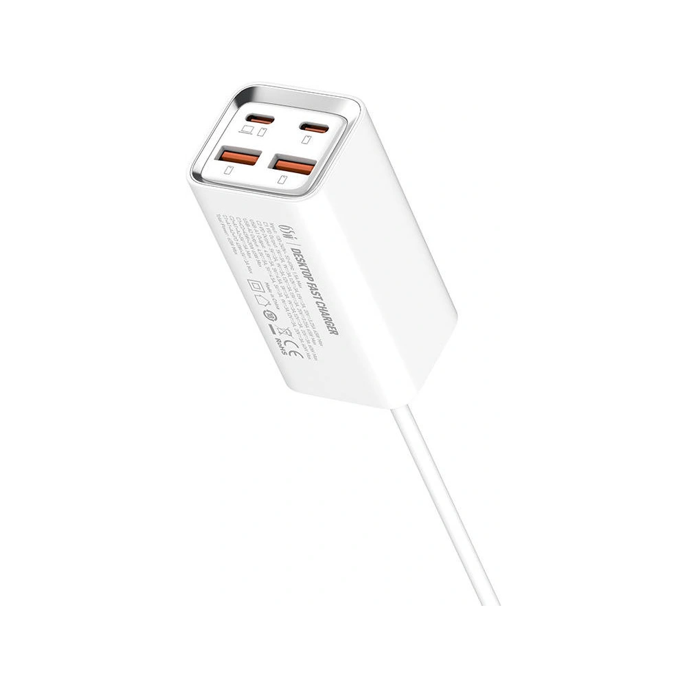 Hurtownia GSM - Ładowarka sieciowa LDNIO A4610C 2xUSB-A, 2xUSB-C, PD, QC4, PPS, AF, 65W (biała) - LDN473 - {ean13} - Hurt