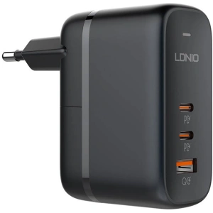 Hurtownia GSM - Síťová nabíječka LDNIO Q366 USB-A, 2xUSB-C, GaN, 65W černá - LDN474 - {ean13} - Hurt
